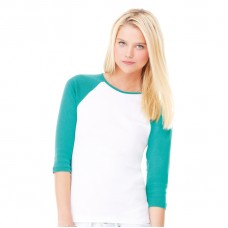 Bella Canvas Ladies Baby Rib 3/4 Sleeve Contrast Raglan T-shirt