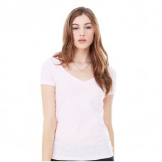Bella Canvas Ladies Burnout V-neck T-shirt