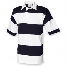 Front Row Men's Sewn Stripe Short Sleeve Rugby Shirt