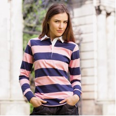 Front Row Ladies Striped Rugby Shirt