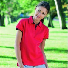 Front Row Ladies Contrast Pique Polo Shirt