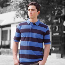 Front Row Men's Striped Pique Polo Shirt