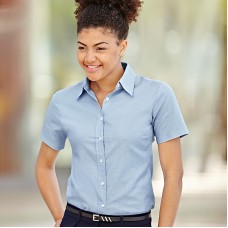 Fruit Of The Loom Lady-fit Short Sleeve Oxford Shirt