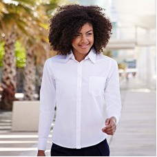 Fruit Of The Loom Lady-fit Long Sleeve Poplin Shirt