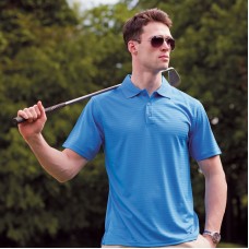 Henbury Men's Cooltouch Textured Stripe Polo Shirt