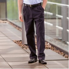 Henbury Men's Pleated Teflon Coated Chino Trousers