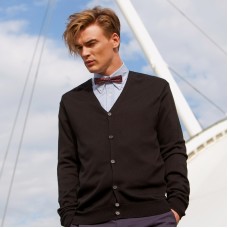 Henbury Men's V-neck Button Cardigan