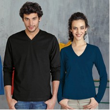 Kariban Men's Long Sleeve V-neck T-shirt