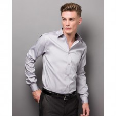 Kustom Kit Men's Contrast Premium Long Sleeve Oxford Shirt