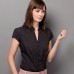 Kustom Kit Women's Continental Mandarin Collar Cap Sleeve Blouse