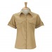 Russell Collection Women's Roll-sleeve Short Sleeve Shirt