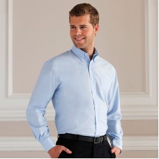 Russell Collection Men's Easycare Long Sleeved Oxford Shirt