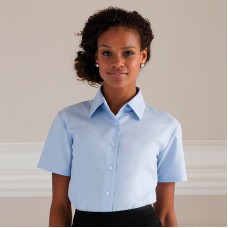 Russell Collection Ladies Short Sleeved Easycare Oxford Shirt