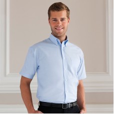 Russell Collection Men's Easycare Short Sleeved Oxford Shirt