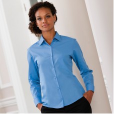 Russell Collection Ladies Long Sleeved Poly Cotton Poplin Shirt