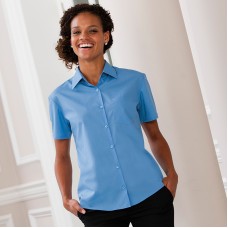 Russell Ladies Short Sleeved Poly Cotton Easycare Poplin Shirt