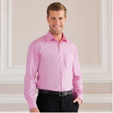 Russell Collection Men's Eastcare Long Sleeved Poplin Fabric Shirt