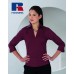 Russell Collection Women's 3/4 Sleeve Stretch Shirt Zip Top