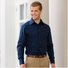 Russell Collection Men's Tencil Fabric Long Sleeve Fitted Shirt
