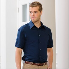 Russell Collection Men's Tencil Fabric Short Sleeve Fitted Shirt