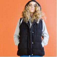 Skinni Fit Women's Padded Gilet With Detachable Hood