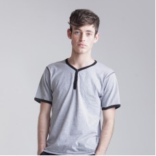 Skinni Fit Men's Short Sleeve Button T-shirt