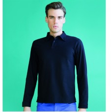 Skinni Fit Men's Stretch Fabric Long Sleeve Polo Shirt