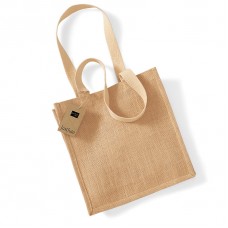 Westford Mill Cotton Carry Handle Jute Compact Tote Bag