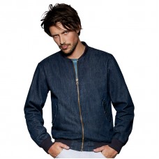 B&c Denim Men's Supremacy Denim Bomber Jacket