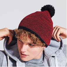 Beechfield Adult's Mini Pom Pom Snowstar Boarder Beanie Hat