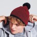 Beechfield Adult's Mini Pom Pom Snowstar Boarder Beanie Hat