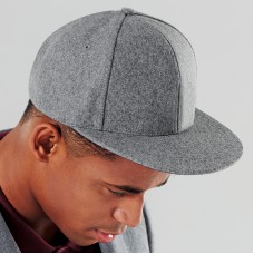 Beechfield Adult's Flat Peak Melton Wool Snapback Cap