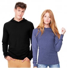 Bella And Canvas Unisex V-neck Long Sleeve Hooded Top