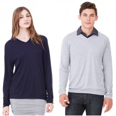Bella And Canvas Unisex Raglan Sleeve V-neck Lighweight Sweater