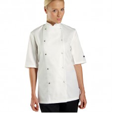 Dennys Unisex Press Stud Fastening Short Sleeve Chefs Jacket