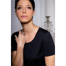 Brook Taverner Womens Tramonti Round-neck Stretch Top