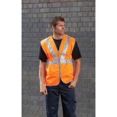 Yoko Hi-vis Premier Railway Waistcoat In Hi-vis Orange