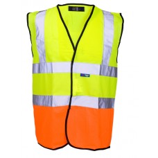 Supertouch Men's High Visibility Two Tone Two Band And Brace Vest
