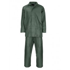 Supertouch Men's Lightweight Polyester/pvc Rainsuit In Orange