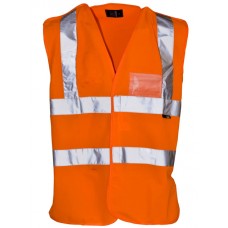 Supertouch Orange Hi Vis Pull Apart Vest With Id Pocket