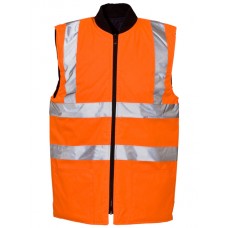 Super Touch Reversible Twill Lined Bodywarmer In Orange