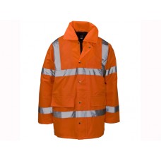Super Touch Hi Vis Parka Jacket With Zip In Orange