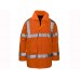 Super Touch Hi Vis Parka Jacket With Zip In Orange