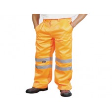 Supertouch Rail Industry Orange Hi Vis Knee Band Trousers