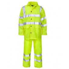 Supertouch Men's Two Piece High Visibility Rainsuit In Orange