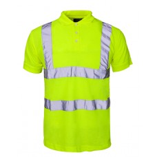 Supertouch Men's High Visibility Polo Shirt In Yellow/blue
