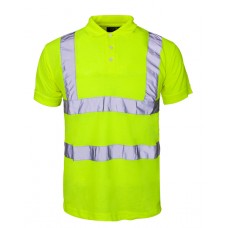 Supertouch Men's High Visibility Polo Shirt In Yellow/blue