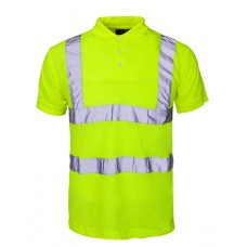 Supertouch Mens Hi Vis Polo Shirt In Yellow/blue Std Tape