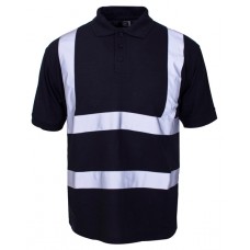 Supertouch Men's High Visibility Polo Shirt In Black