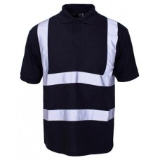 Supertouch Men's High Visibility Polo Shirt In Navy